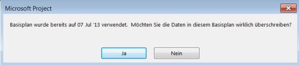MS Project Basisplan überschreiben
