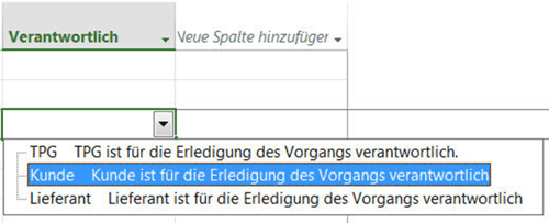 MS Project Felder und Ansichten - Liste auswählen