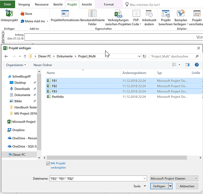 MS Project Multiprojektmanagement ohne Project Server