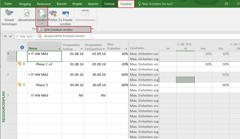 Datumswerte in Microsoft Project - Felder einfügen