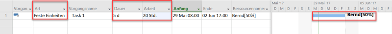 Planungsoptionen in MS Project - 