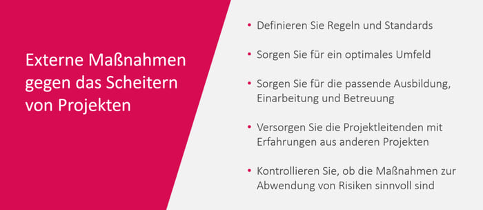 Warum scheitern Projekte - externe Maßnahmen