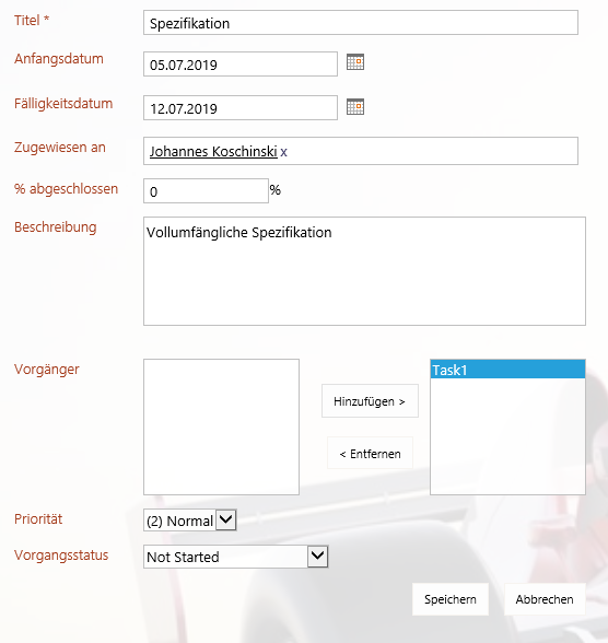 SharePoint Aufgabenlisten synchronisieren - Zuordnung