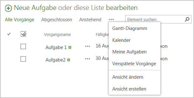 Synchronistation MS Project mit SharePoint Aufgabenlisten 