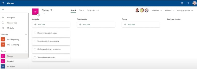 Öffnen Planner Plan: Microsoft Planner Integration mit Project Online 