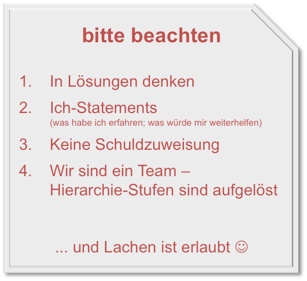 Workshop-Reglements bei Lessons Learned im Projektmanagement