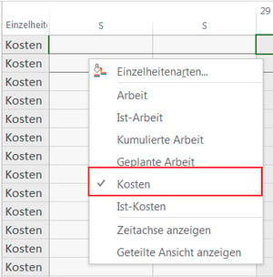 MS Project variable Kostenressourcen zuweisen