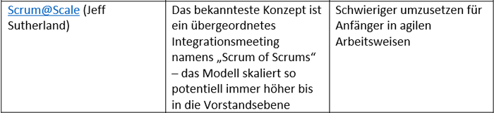 Safe Vergleich Scrum@Scale