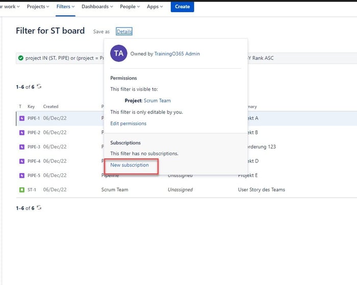 Jira agiles / klassisches Projektmanagement - E-Mail-Hinweise